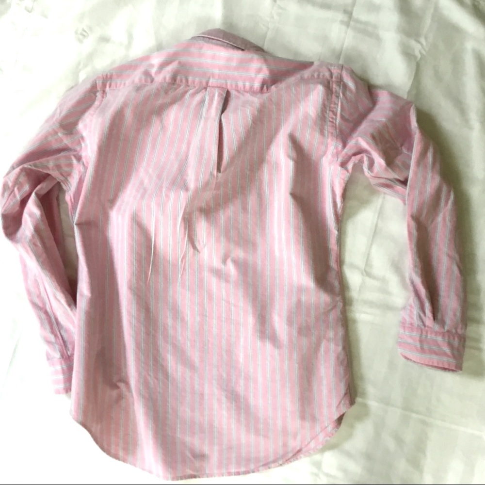 Ralph Lauren Pink and White Striped Button Down Shirt - Picture 4 of 5
